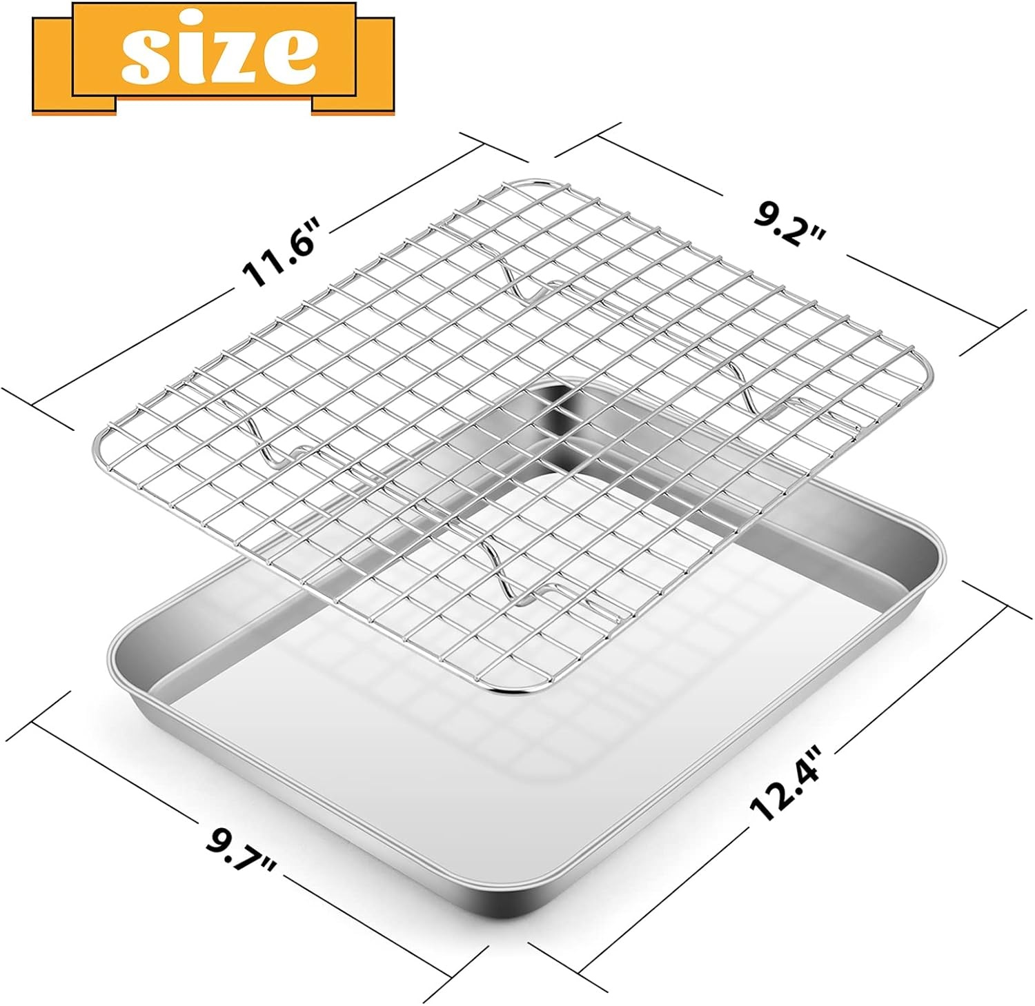 image:imageEfar 20x14 Large Baking Sheet with Wire Rack Set 2 Pans 2 Bacon Racks4