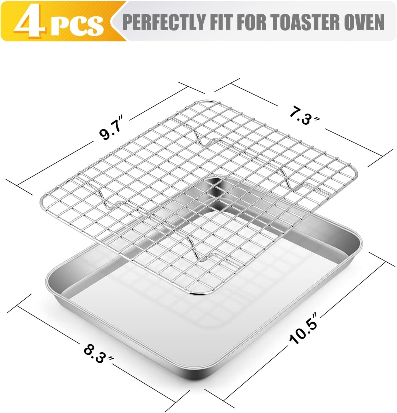 image:imageEfar 20x14 Large Baking Sheet with Wire Rack Set 2 Pans 2 Bacon Racks4