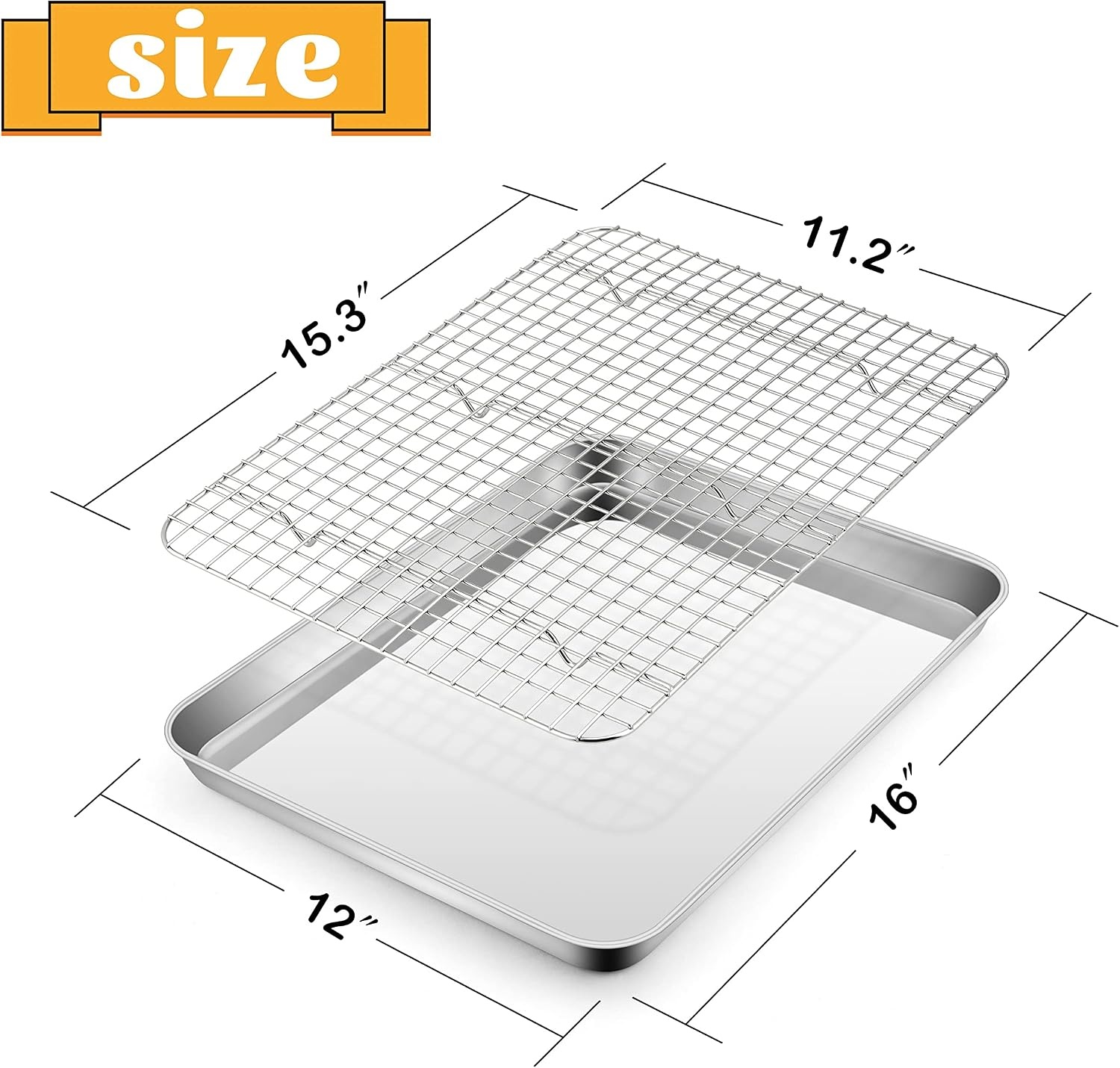 image:imageEfar 20x14 Large Baking Sheet with Wire Rack Set 2 Pans 2 Bacon Racks4