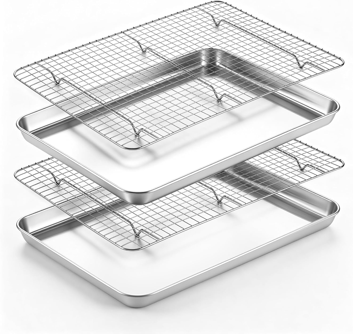 image:imageEfar 20x14 Large Baking Sheet with Wire Rack Set 2 Pans 2 Bacon Racks4