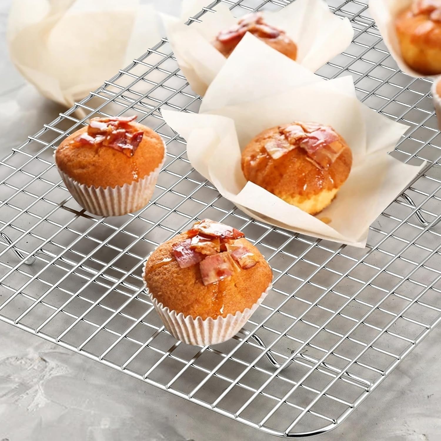 image:imageEfar 20x14 Large Baking Sheet with Wire Rack Set 2 Pans 2 Bacon Racks4
