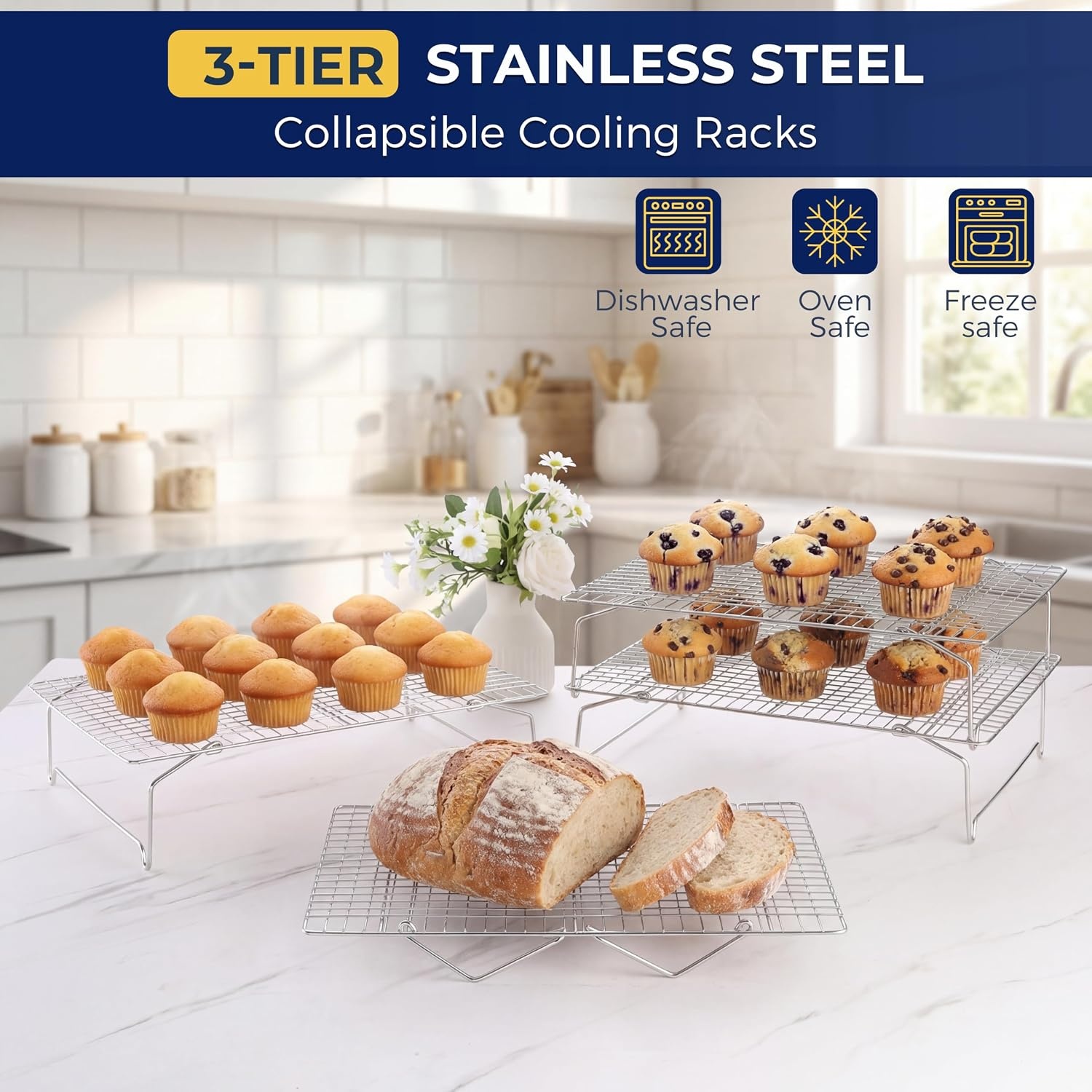 image:imageEfar 5Tier Collapsible Cooling Racks for Cooking and Baking 15x103