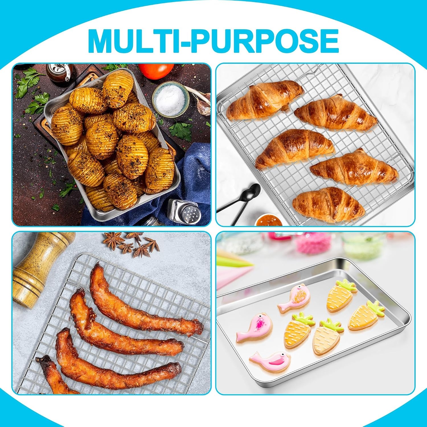 image:imageEfar Large Baking Sheet with Wire Rack 20 x 14 1 Pan 1 Cooling Rack125x95