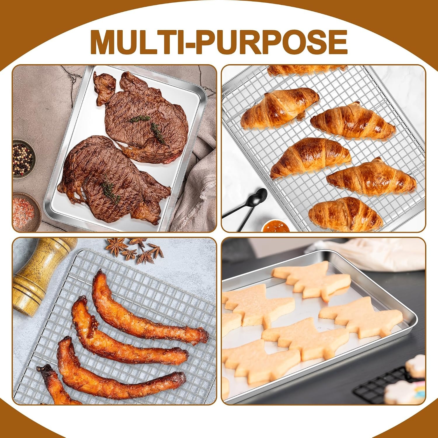 image:imageEfar Large Baking Sheet with Wire Rack 20 x 14 1 Pan 1 Cooling Rack16x12