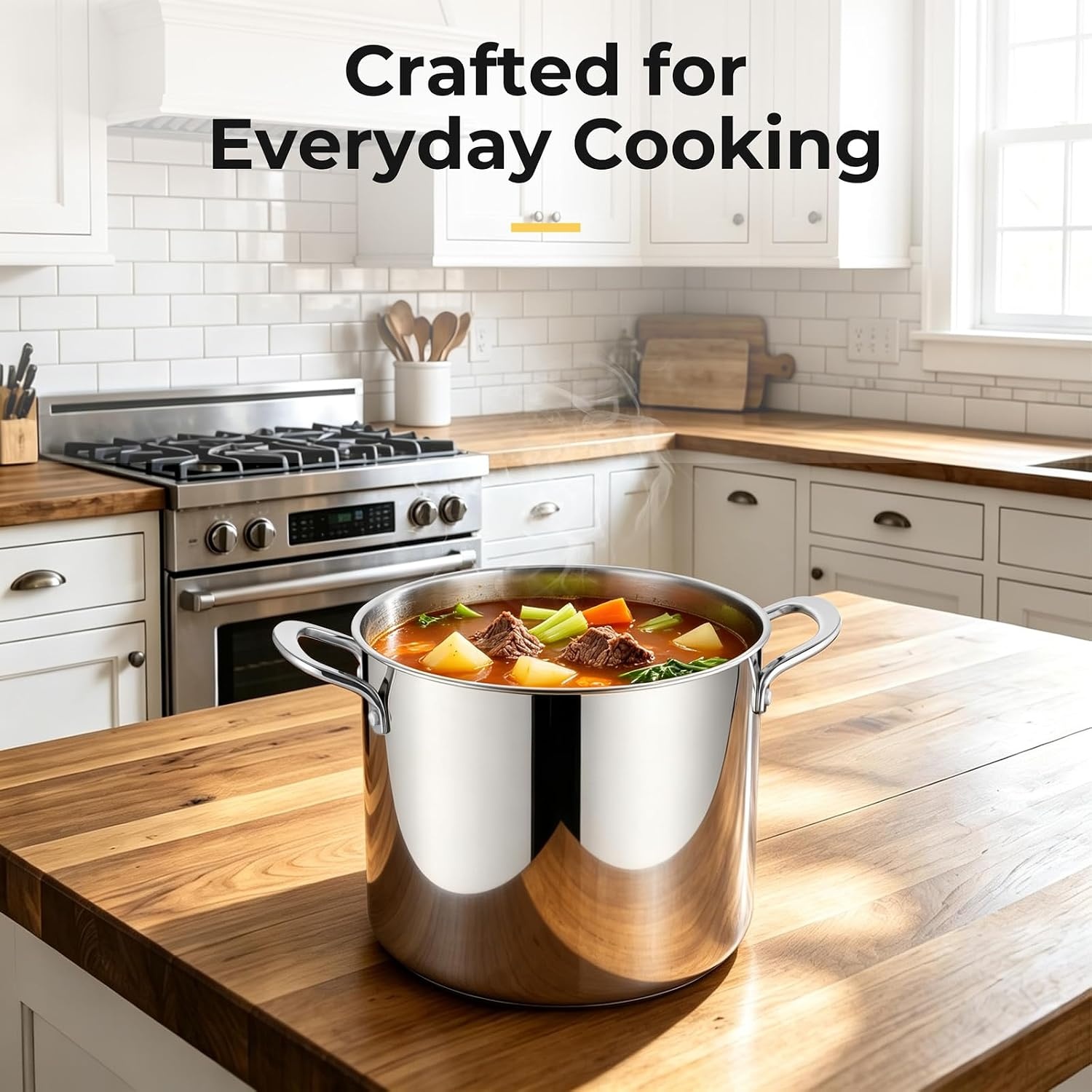 image:imageEfar Large Stainless Steel Stock Pot with Lid 24QT Induction Cooking Pot10 Quarts