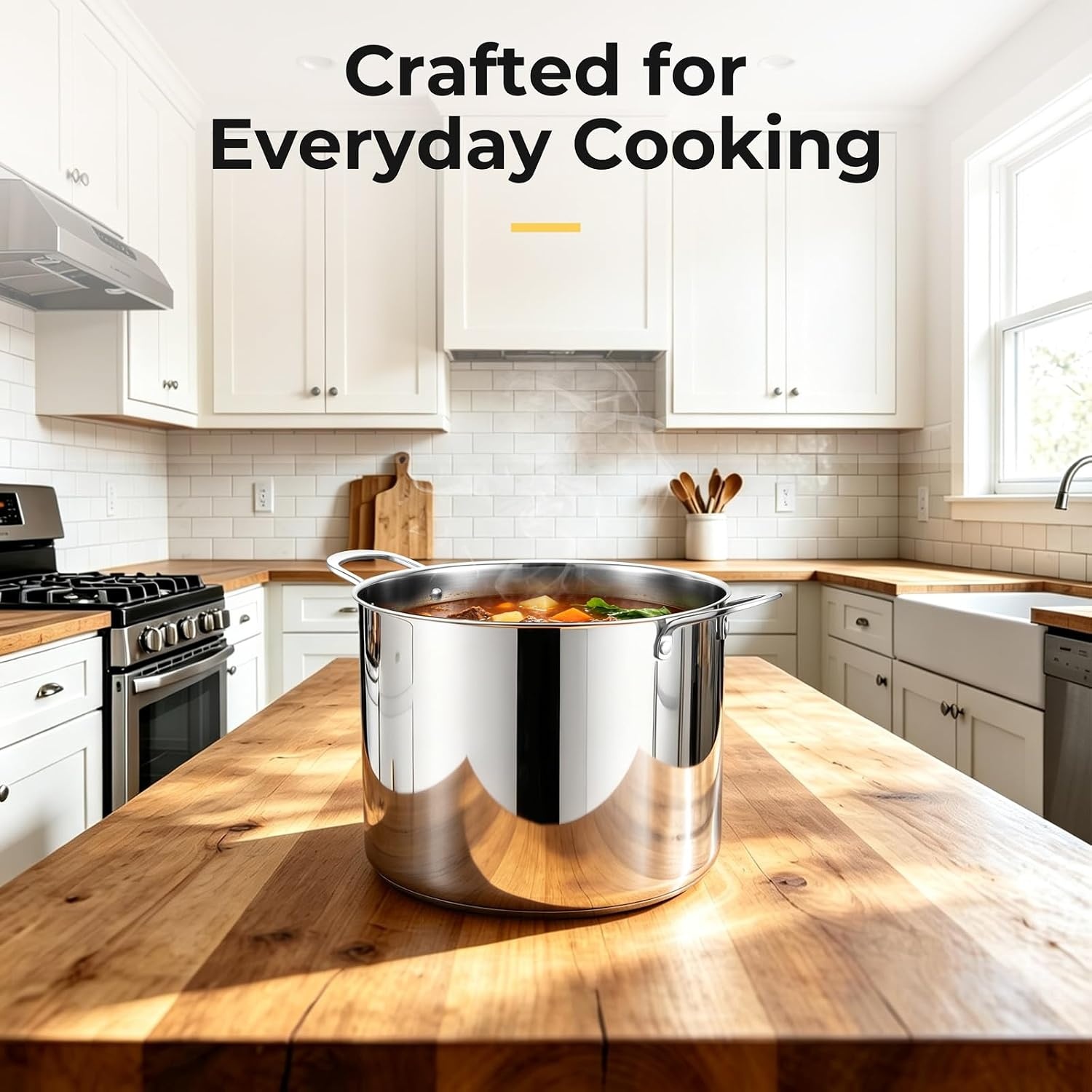 image:imageEfar Large Stainless Steel Stock Pot with Lid 24QT Induction Cooking Pot20 Quarts