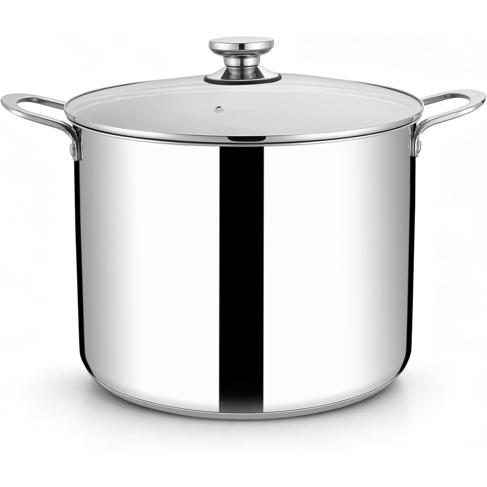 image:imageEfar Large Stainless Steel Stock Pot with Lid 24QT Induction Cooking Pot20 Quarts