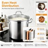 E-far 12 Quart Tri-Ply Stock Pot with Lid, Stainless Steel Cooking Pot(12 Quarts)