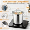 E-far 12 Quart Tri-Ply Stock Pot with Lid, Stainless Steel Cooking Pot(12 Quarts)