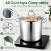 E-far 12 Quart Tri-Ply Stock Pot with Lid, Stainless Steel Cooking Pot(24 Quarts)