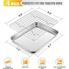 E-far 20×14 Large Baking Sheet with Wire Rack Set, 2 Pans + 2 Bacon Racks(4)