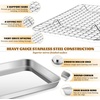 E-far 20×14 Large Baking Sheet with Wire Rack Set, 2 Pans + 2 Bacon Racks(4)