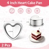 E-far 4 Inch Mini Heart Cake Pan Set of 3, Stainless Steel Heart Shaped Smash Cake Baking Mold, Small Heart Cake Tin for Valentine’s Day Anniversaries Birthday, Non-toxic & Dishwasher Safe(Silver)