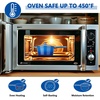 E-far Enameled Cast Iron Sauce Pan with Lid, 1 Quart Dutch Oven Cooking Pot(Deep Blue)