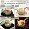 E-far Enameled Cast Iron Sauce Pan with Lid, 1 Quart Dutch Oven Cooking Pot(Pistachio Green)