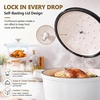 E-far Enameled Cast Iron Sauce Pan with Lid, 1 Quart Dutch Oven Cooking Pot(White)