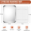 E-far Large Baking Sheet with Wire Rack, 20″ x 14″ (1 Pan +1 Cooling Rack)(10.5″x8″)