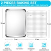 E-far Large Baking Sheet with Wire Rack, 20″ x 14″ (1 Pan +1 Cooling Rack)(12.5″x9.5″)