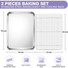E-far Large Baking Sheet with Wire Rack, 20″ x 14″ (1 Pan +1 Cooling Rack)(20″x14″)