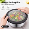 E-far Mixing Bowls with Lids Set of 5, Stainless Steel Nesting Salad Bowls(Black)