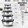E-far Mixing Bowls with Lids Set of 5, Stainless Steel Nesting Salad Bowls(Black)