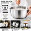 E-far Mixing Bowls with Lids Set of 5, Stainless Steel Nesting Salad Bowls(Black)