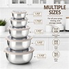 E-far Mixing Bowls with Lids Set of 5, Stainless Steel Nesting Salad Bowls(Khaki)