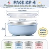 E-far Stainless Steel Baby Bowls with Suction & Lids for Toddlers & Kids(4 PCS Bowls with Lids)