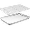 E-far Large Baking Sheet with Wire Rack, 20″ x 14″ (1 Pan +1 Cooling Rack)(16″x12″)