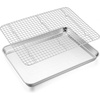 E-far Large Baking Sheet with Wire Rack, 20″ x 14″ (1 Pan +1 Cooling Rack)(17.6″x13″)