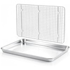 E-far Large Baking Sheet with Wire Rack, 20″ x 14″ (1 Pan +1 Cooling Rack)(20″x14″)
