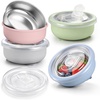 E-far Stainless Steel Baby Bowls with Suction & Lids for Toddlers & Kids(4 PCS Bowls with Lids)