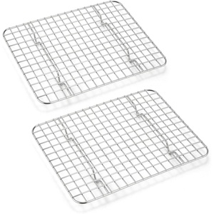 Cooling Rack Set of 2, E-far 18½x12½ Wire Racks for Baking Cooking Grilling(8.6” x 6.2”)