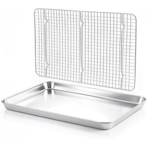 E-far Large Baking Sheet with Wire Rack, 20″ x 14″ (1 Pan +1 Cooling Rack)(20″x14″)