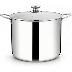 E-far Large Stainless Steel Stock Pot with Lid, 24QT Induction Cooking Pot(20 Quarts)