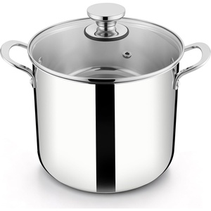 E-far Large Stainless Steel Stock Pot with Lid, 24QT Induction Cooking Pot(8 Quarts)