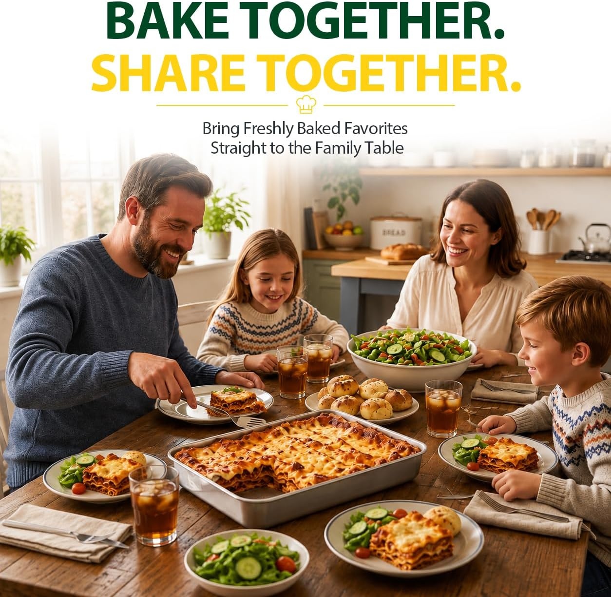 image:imageEfar Baking Pans Set of 3 16125105 Stainless Steel Sheet Cake Pans