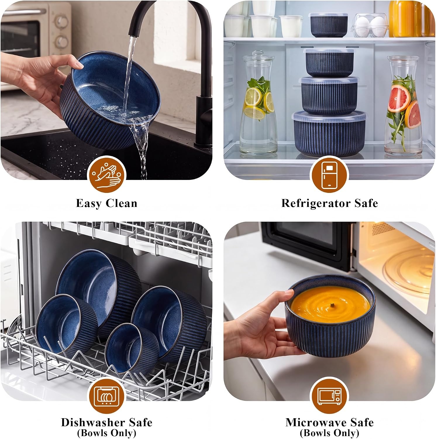image:imageEfar Ceramic Mixing Bowls with Lids Serving Bowls Set of 4 Midnight BlueMidnight Blue