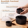 E-far Ceramic Mixing Bowls with Lids, Serving Bowls Set of 4, Midnight Blue(Matte Black)