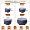 E-far Ceramic Mixing Bowls with Lids, Serving Bowls Set of 4, Midnight Blue(Midnight Blue)