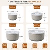 E-far Ceramic Mixing Bowls with Lids, Serving Bowls Set of 4, Midnight Blue(Speckled Khaki)