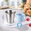 E-far Stainless Steel Cups for Kids 8oz(4 Pack), Children’s Pint Cups