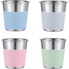 E-far Stainless Steel Cups for Kids 8oz(4 Pack), Children’s Pint Cups
