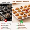 E-far Mini Muffin Pan Tin, 24-Cup Stainless Steel Mini Cupcake Pan, 1 Pack(2)