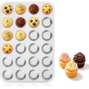E-far Mini Muffin Pan Tin, 24-Cup Stainless Steel Mini Cupcake Pan, 1 Pack(1)